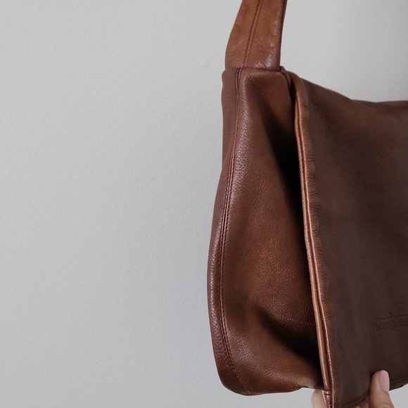 GIANNI CONTI | Leather shoulder bag cognac brown - Picture 3 of 8